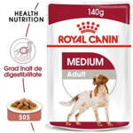 Royal Canin Medium Adult, plic hrană umedă câini, (în sos), 140g, Royal Canin