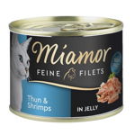 MIAMOR Feline Filets Hrana umeda pisici, cu ton si creveti in aspic 185 g, MIAMOR