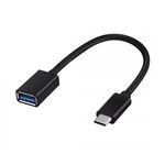 Cablu adaptor OTG USB-C USB 3.0 Type-C Male la USB 3.0 Female 15cm, negru, OEM