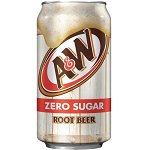 A&W ZERO Root Beer - bere de rădăcini cu gust de lemn dulce și mentă 355ml, A&W