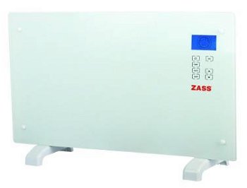 Convector cu sticla Zass ZKG 01 White, 2000W, Panou touchscreen, Afisaj LCD, Blocare pentru copii, Zass Romania