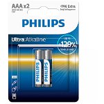 Baterii Ultra Alkaline AAA 2 Buc Argintiu, Philips