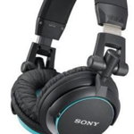 Casti Sony MDRV55, cu banda, extra-bass, pliabile, albastru