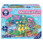 Puzzle de podea Distractia Sirenelor MERMAID FUN PUZZLE, Orchard Toys, 2-3 ani +, Orchard Toys