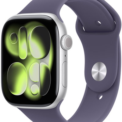 Apple Watch 11 GPS, Carcasa Silver Aluminium 42mm, Purple Fog Sport Band - S/M