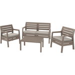 Set mobilier de gradina Delano - imitatie lemn - Capuccino/Gri-nisipiu, Micul Meserias