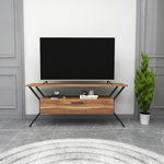 Comoda TV, Kalune Design, Tarz, 124x54x35 cm, Nuc / Negru, Kalune Design