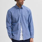 Camasa regular fit de bumbac organic si in, Selected Homme