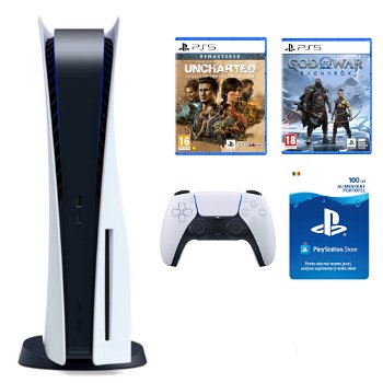 Consola PlayStation 5 + Joc PS5 Horizon Forbidden West + Joc PS5 Gran Turismo 7