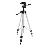 Trepied Foto Telescopic universal, Husa inclusa, Inaltime 134,5 cm, Sarcina maxima 3 kg, Cap rotativ, Aluminiu, Argintiu, KlaussTech