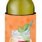 Caroline`s Treasures Mason Jar Cocktail Orange Polkadot sticla de vin Beverge Izolator Hugger Multicolore Wine Bottle, 