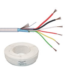 Cablu de alarma, 6 fire, 0.22 cu alimentare, ecranat, 100m, 6CUEF+2X0.75