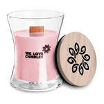 Lumanare parfumata, We Love Candles, Sticla/Lemn, Aroma Bascket of tulips, 100 g, Roz deschis