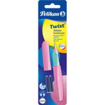 Stilou Pelikan Twist sweet lilac, penita M, 2 rezerve albastre, blister