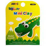 Plastilina AMOS AM-2702, 4 culori in cutie, model crocodil, 30g