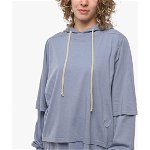 Rick Owens Drkshdw Double-Layered Oversized Hoodie T-Shirt Violet