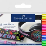 Set 6 Buc Marker Creativ Neon Faber-Castell, Faber Castell