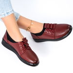 Pantofi Casual, culoare Visiniu, material Piele ecologica - cod: P11562, Gloss