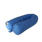 Perna gravide multifunctionala 100% bumbac albastru 160 cm x 15 cm, EOM