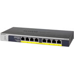 Switch GS108PP Unmanaged Gigabit Ethernet (10/100/1000) Black Power over Ethernet (PoE), NetGear