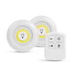 Set de lampi LED COB 3W 200lm 3x AAA IP44 autoadezive de perete cu telecomanda, Family Decor