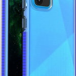 Hurtel Spring Case pokrowiec żelowe etui z kolorową ramką do Samsung Galaxy A52 5G / A52 4G ciemnoniebieski, Hurtel