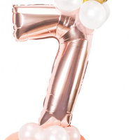 Balon aniversar PARTY GO, cifra 7, folie/latex, rose, 120 cm