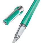 Stilou cu grip, pentru dreptaci, penita M, verde, PELIKAN Pelikano