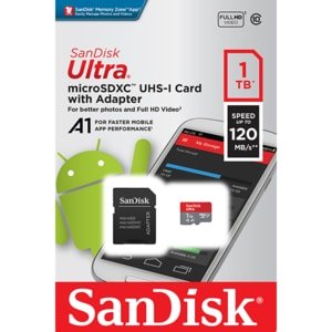 Card e memorie SanDisk Ultra microSDXC 1TB 120MB/s A1 Class 10 UHS-I + SD Adapter