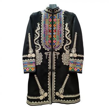 Suman Negru cu broderie Traditionala Denis - Suman Unisex, Ie Traditionala