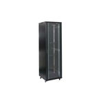 Rack 42U 800x1000 DATEUP RAL 9004, montare pe podea, usa din sticla, panouri laterale detasabile si securizate, dezasamblat, Dateup