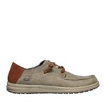 Skechers, Pantofi slip-on Bogdin Arlett, Maro taupe, 41.5