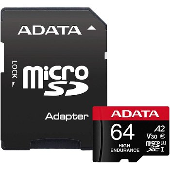 Card Endurance 64GB MicroSDXC Clasa 10 UHS-I + Adaptor, ADATA