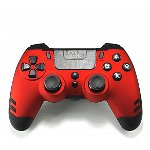 Controller Metaltech Wireless Steelplay, Ruby Red pentru PC, PlayStation 3 si PlayStation 4