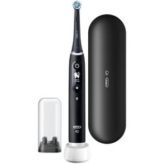 Periuta de dinti electrica iO6 cu Tehnologie Magnetica si Micro-Vibratii, Inteligenta artificiala, Display led interactiv, Senzor de presiune Smart, Timer vizibil, 5 moduri, 1 capat, Trusa de calatorie, Negru