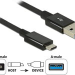 Cablu SuperSpeed USB 3.1 tip C (host) la USB-A (device) T-T 1m coaxial negru Premium