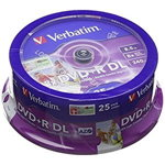 Mediu optic BLANK DVD+R DL 8X 8.5GB 25 bucati, Verbatim