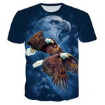 Tricou pentru barbati, cu imprimeu cool 3D vulture, potrivit pentru vara, cu material care respira, Neer