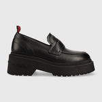 Tommy Jeans, Mocasini din piele, Negru, 38