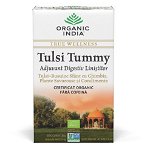 Ceai Digestiv Tulsi (Busuioc Sfant) Tummy cu Ghimbir, Plante Savuroase si Condimente, plicuri Organic India, Organic India