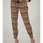 Pantaloni casual dama Engros, marca Hailys, cu talie elastica, model multicolor, 