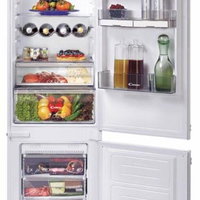 Combina frigorifica incorporabila Candy BCBF 182 N, Frost Free, 256 L, Raft sticle, Compartiment Chiller, Control electronic, NFC, H 185 cm, Alb