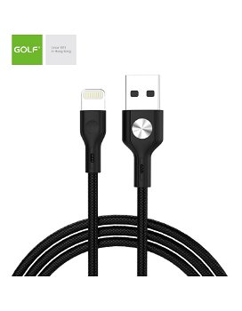 Cablu USB iPhone Lightning CD leather negru Golf GC-60i GC-60i