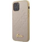 Husa Premium Originala Guess iPhone 12 Mini colectia Iridescent Love Gold - Guhcp12spuilglg