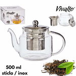 Ceainic sticla, cu infuzor inox 0,5 litri, Vivalto