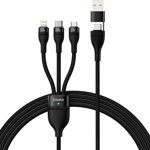 Cablu USB Baseus USB-A + USB-C - USB-C + microUSB + Lightning 1