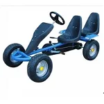 Kart F160AB cu 2 locuri, cu pedale pentru juniori, adulti si copii, roti cauciuc, scaun reglabil, Go Kart 