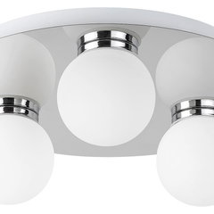 Plafoniera pentru baie Becca, 3 x G9, 28 W, IP44, crom, rotund