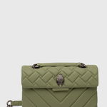 Kurt Geiger London poseta de piele LEATHER KENSINGTON BAG culoarea verde, 539976109, Kurt Geiger London