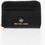 Michael Kors Leather Jet Set Charm Card And Coin Case Black